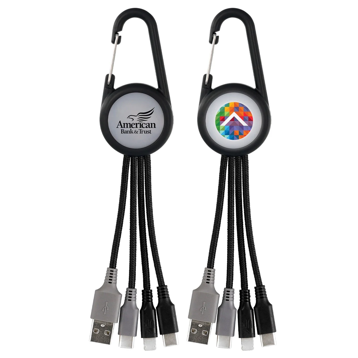 Light Up 3-in-1 Carabiner Duo Charging Cable 1