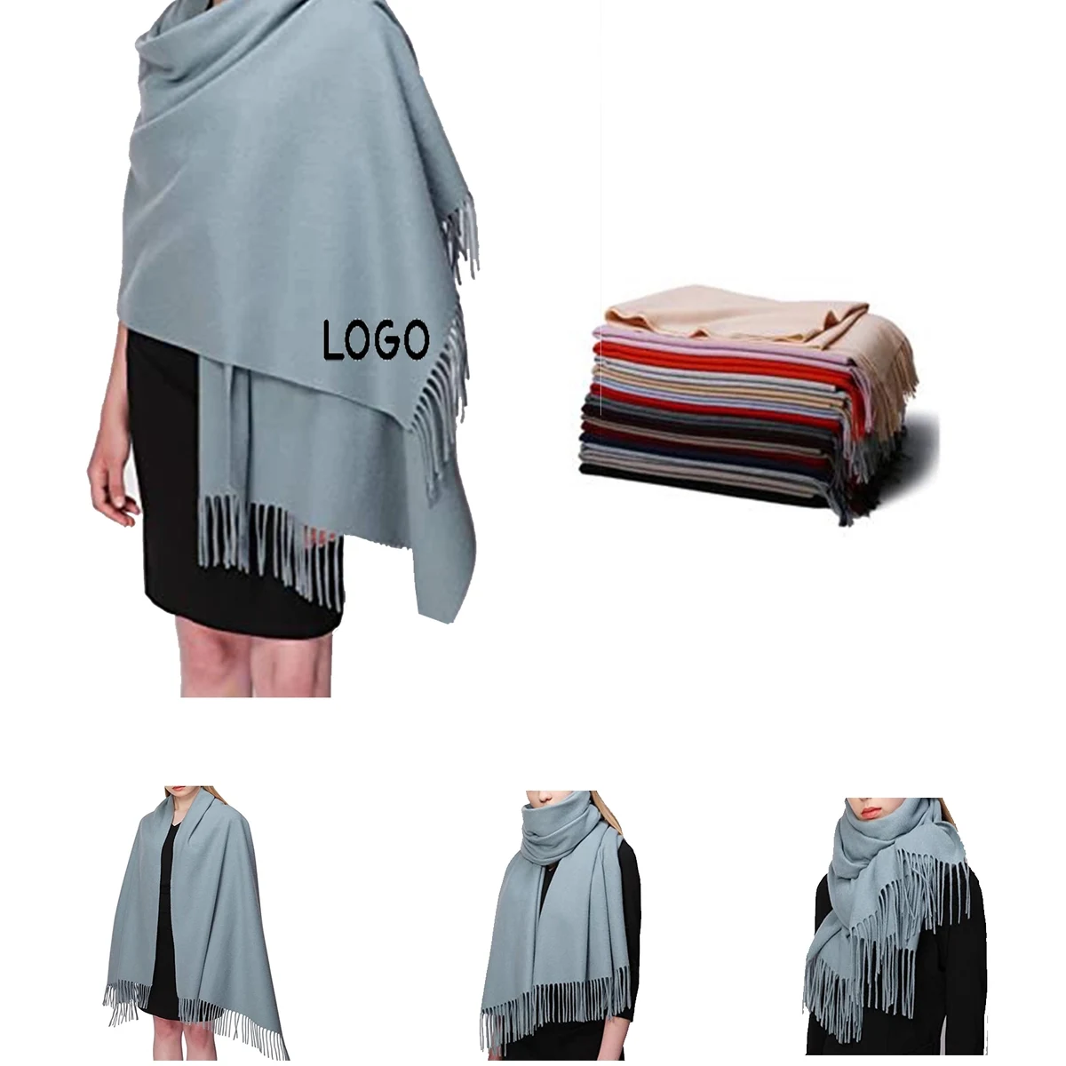 Wool Pashmina Shawl Wrap Scarf 1