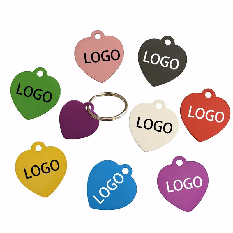 Colorful Heart Shaped Custom Logo Keychain for Bag and Keys