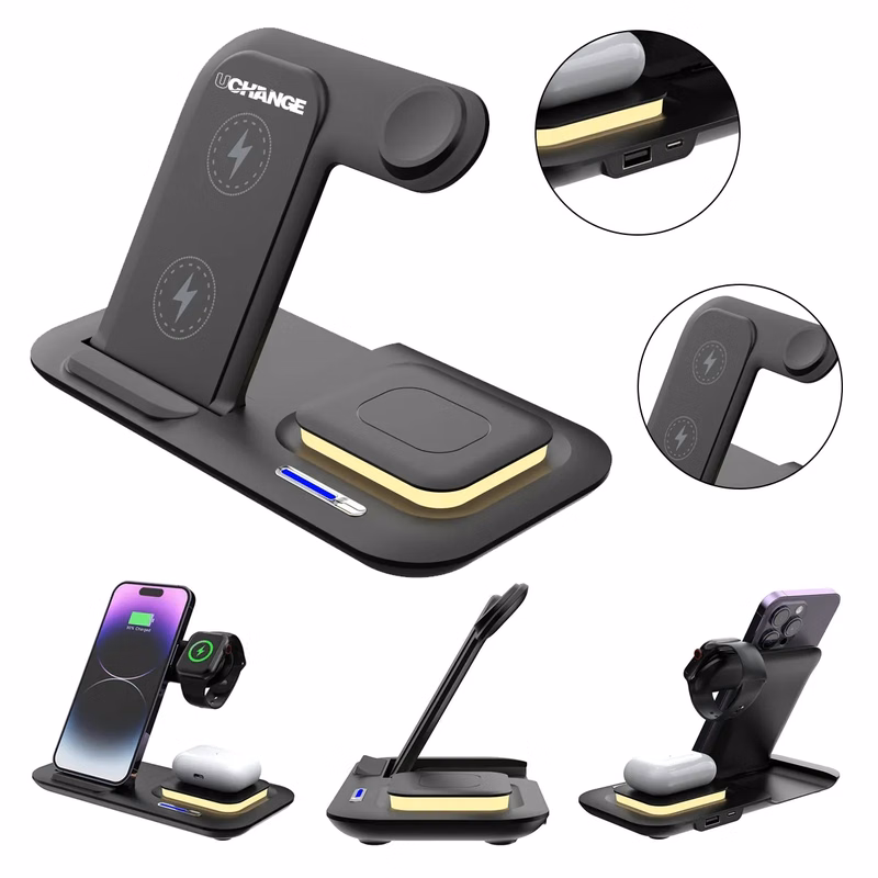 3-in-1 15W Wireless Charging Station For Phone Watch Earphone