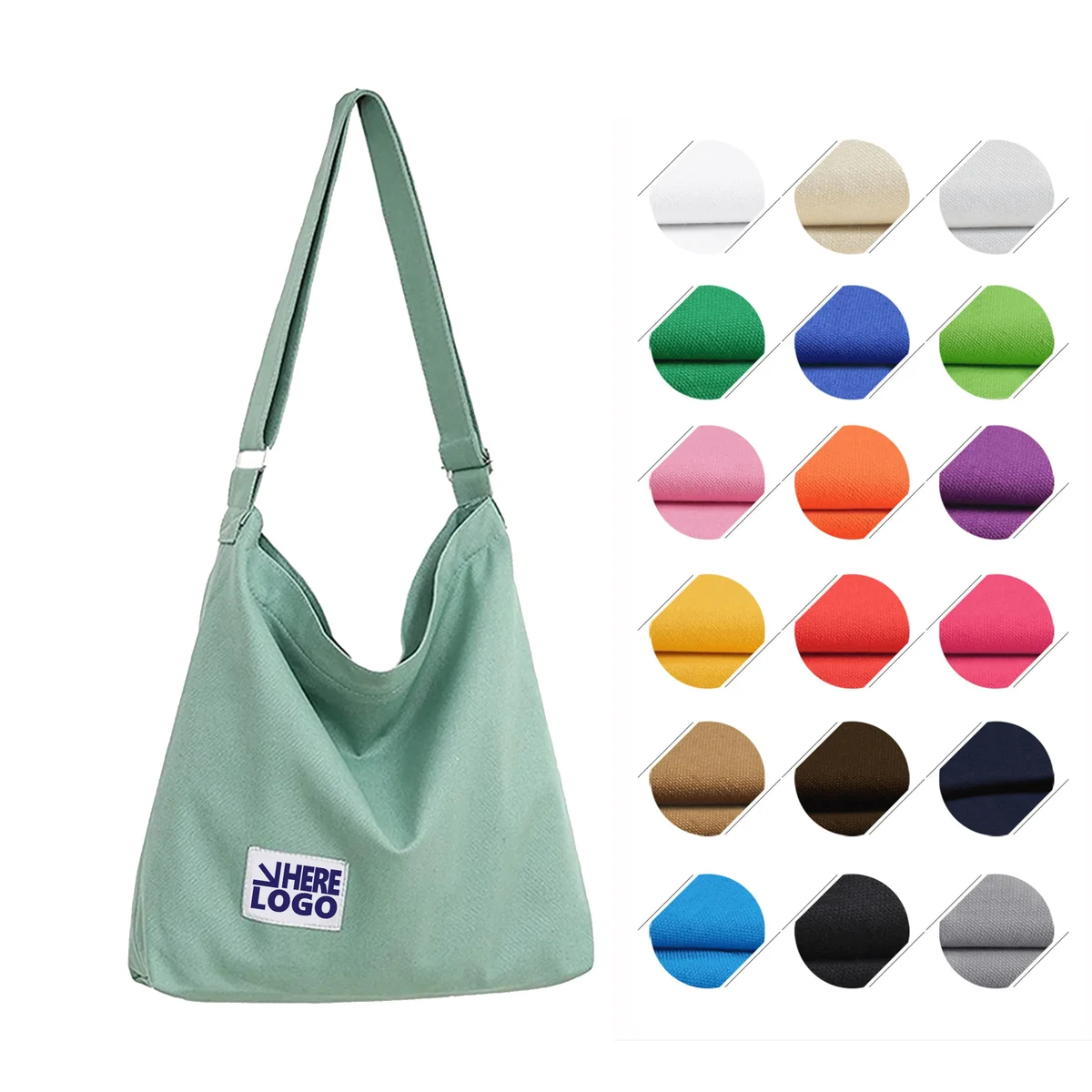 Retro Large Size Crossbody Canvas Shoulder Bag 1