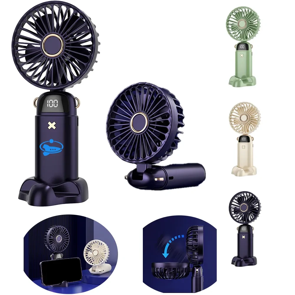 New Digital Display Folding Aromatherapy Small Electric Fan 1