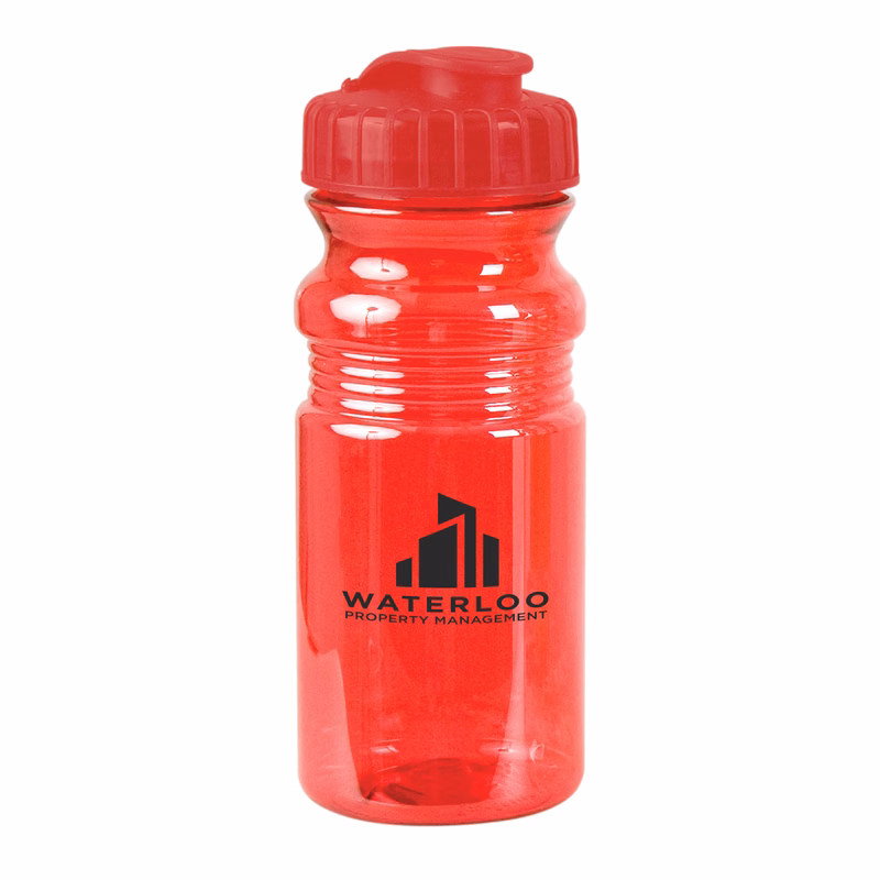 USA Made 20 oz Translucent Sport Water Bottle With Snap Cap