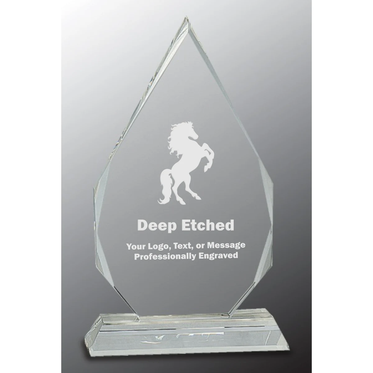 9" Crystal Diamond Award on Clear Pedestal Base 1