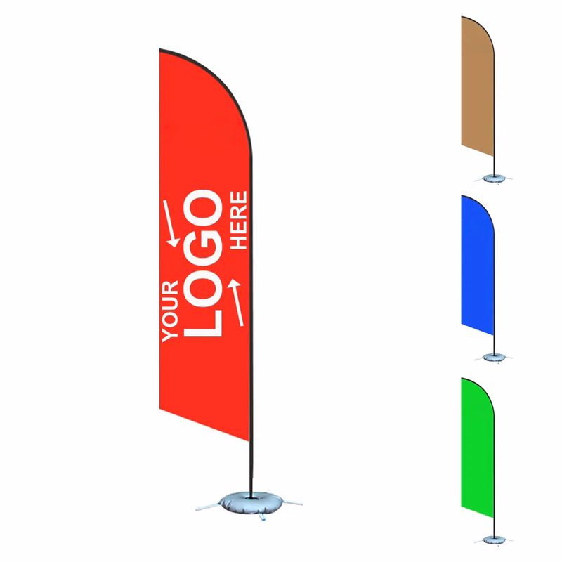Custom Beach Feather Flag With Cross Base