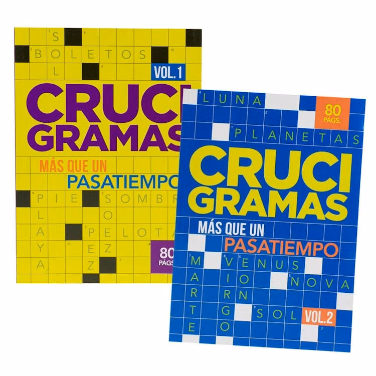 Crossword Puzzle Books - Spanish 80 Pages Two Titles