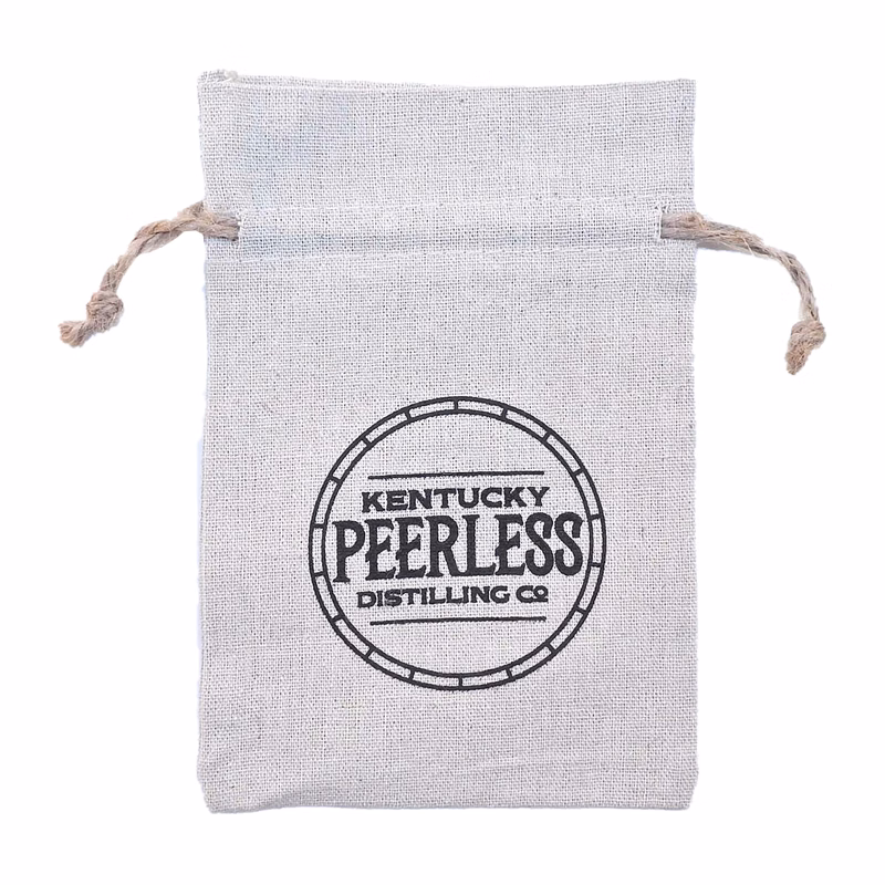 REBEL Rough 100% Natural Cotton Drawstring Bag w hemp drawstring 5x7" (LINEN TEXTURE)