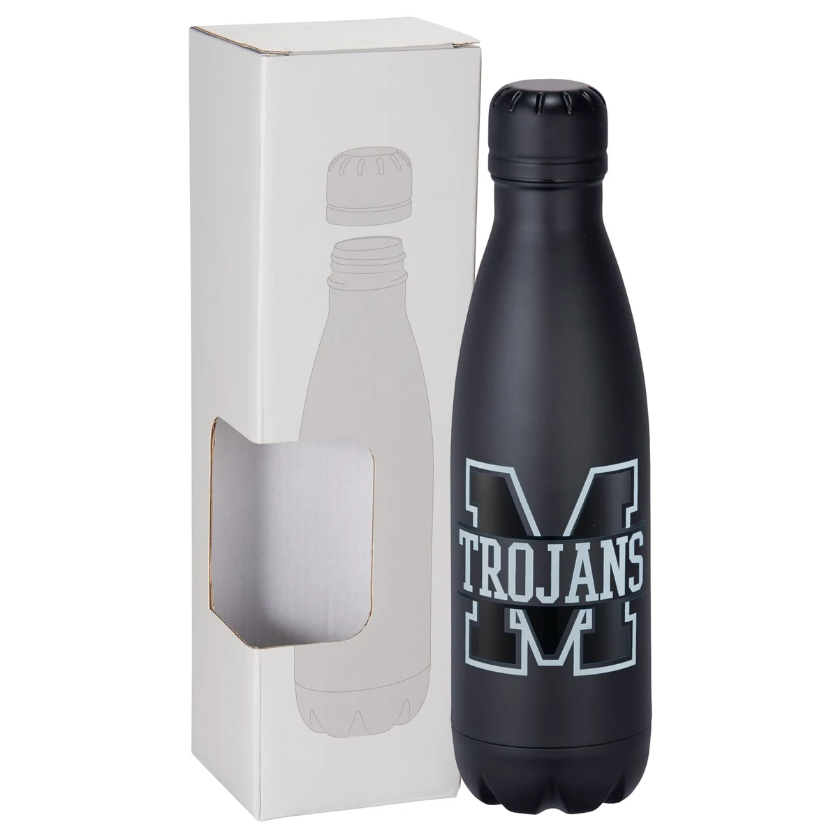 Copper Vacuum Insulated Bottle 17oz w/ Window Box, custom water bottle with logo imprint 1