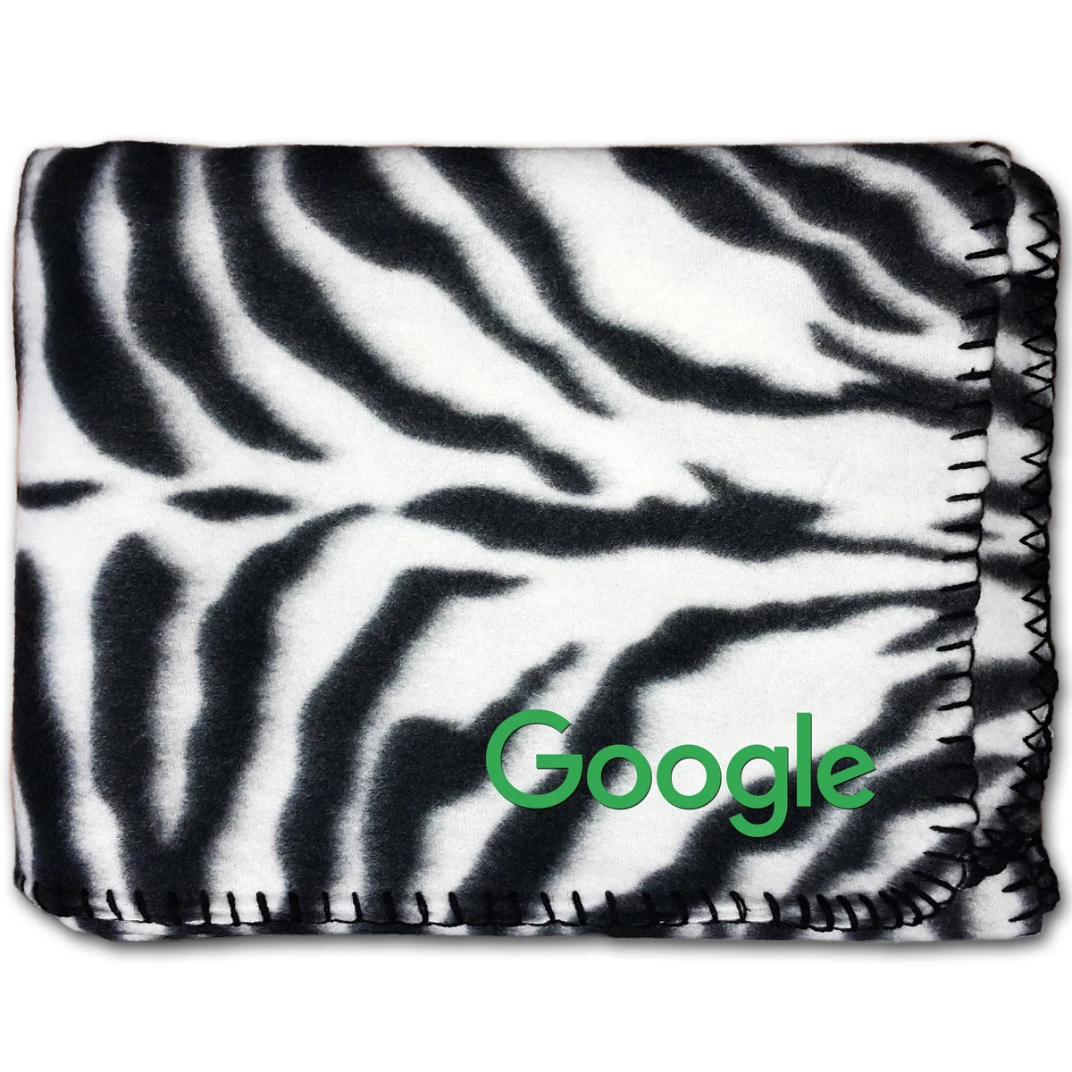 50" x 60" Fleece Whipstitch Blanket - Zebra 1