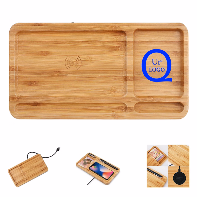 Bamboo Phone Charger Docking Tray