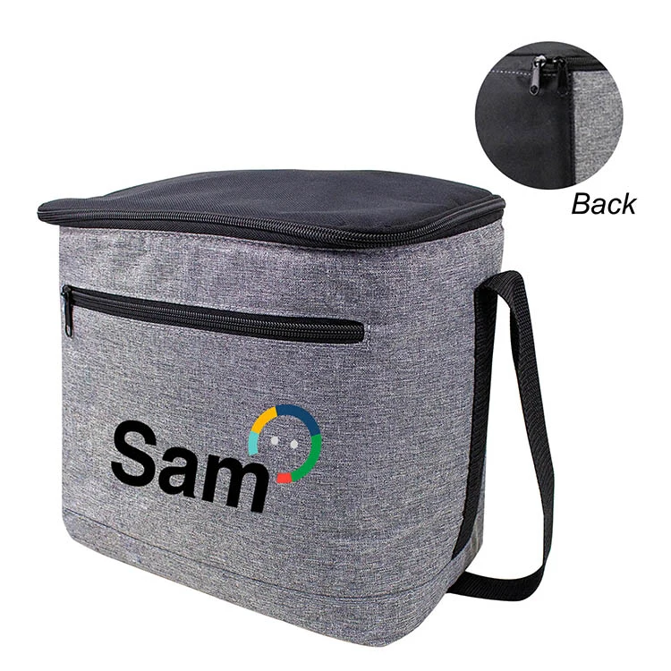 Heather Gray 12-16 Can Vertical Cooler Bag 1