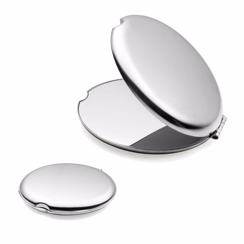 Stainless Steel Folding Round Mirror