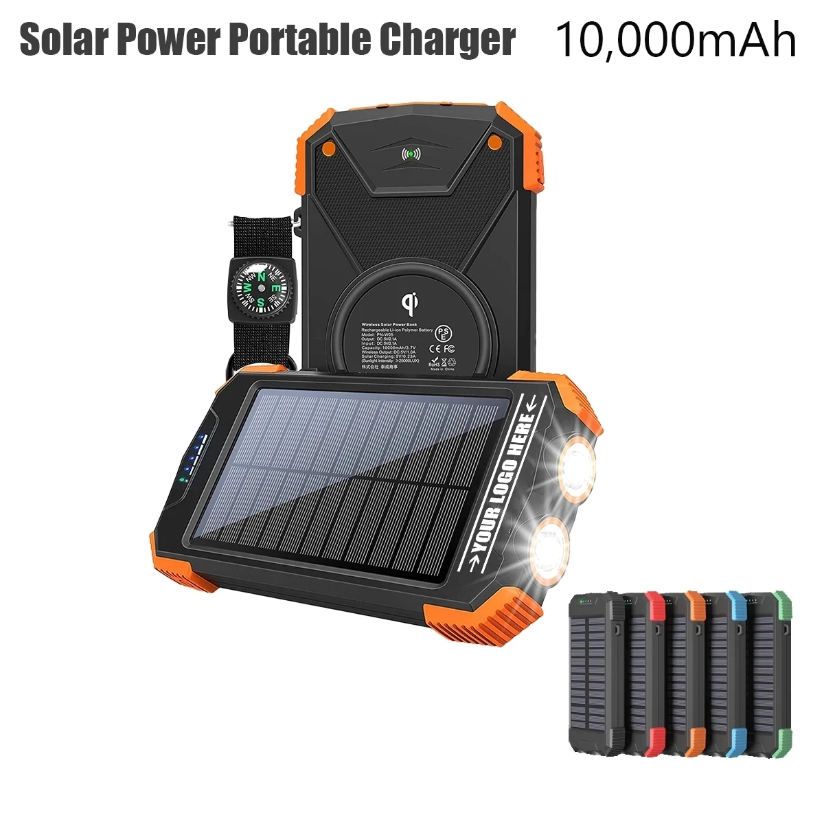 Solar Power Portable Charger 10,000Mah 1