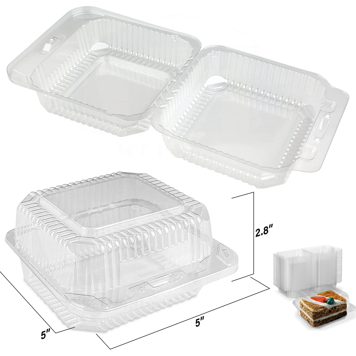 Clear Plastic Square Hinged Food Container 1