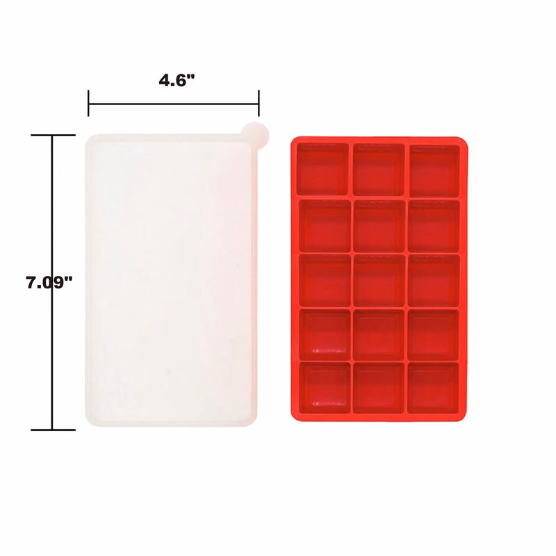 15 Flexible Silicone Ice Cube Molds with Removable Lid