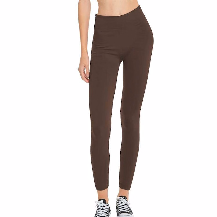 Women's Fleece Lined Leggings - Coffee One Size Fits Most