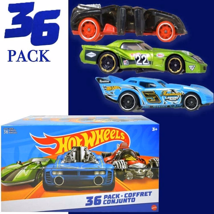 Hot Wheels Die Cast Car Pack - 36 Assorted
