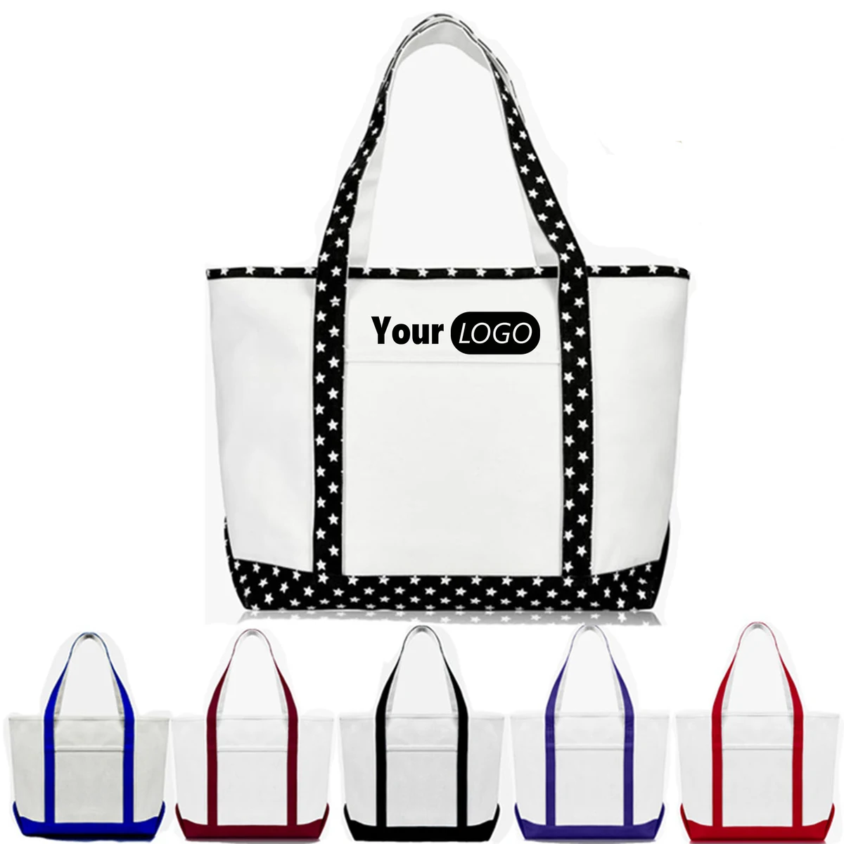 Large Capacity Portable Tote Bag, custom tote bag with logo imprint 1