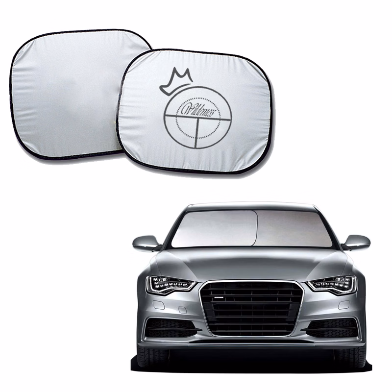 2Pcs Silver Coated Car Front Sunshade Set
