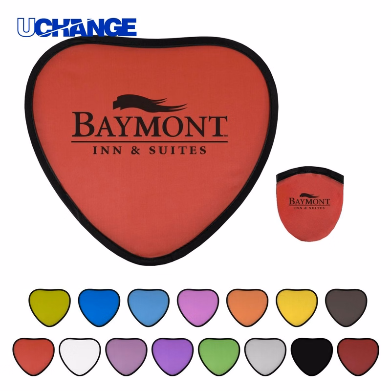Heart Shape Folding Flying Disc with Case for Outdoor Use
