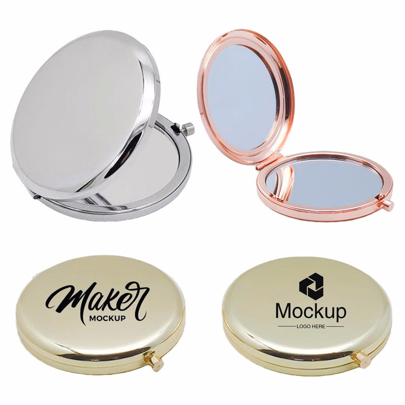 Metal Round Shell Folding Mirror