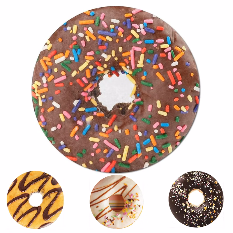 80"Realistic Donut Round Fuzzy Flannel Blanket
