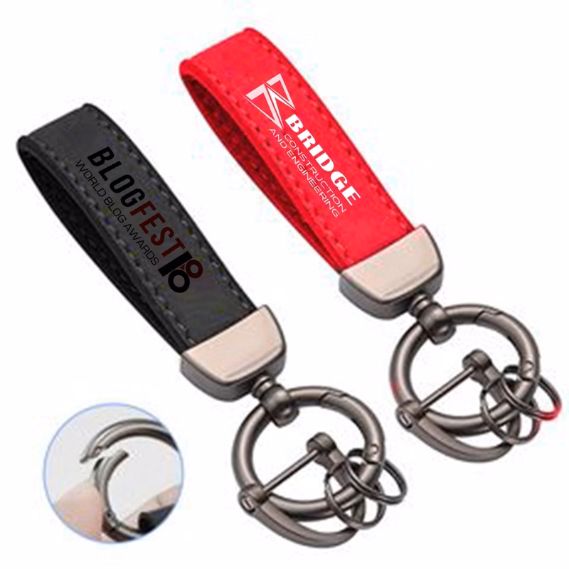 Universal Durable Leather 360 Degree Rotatable Keychain
