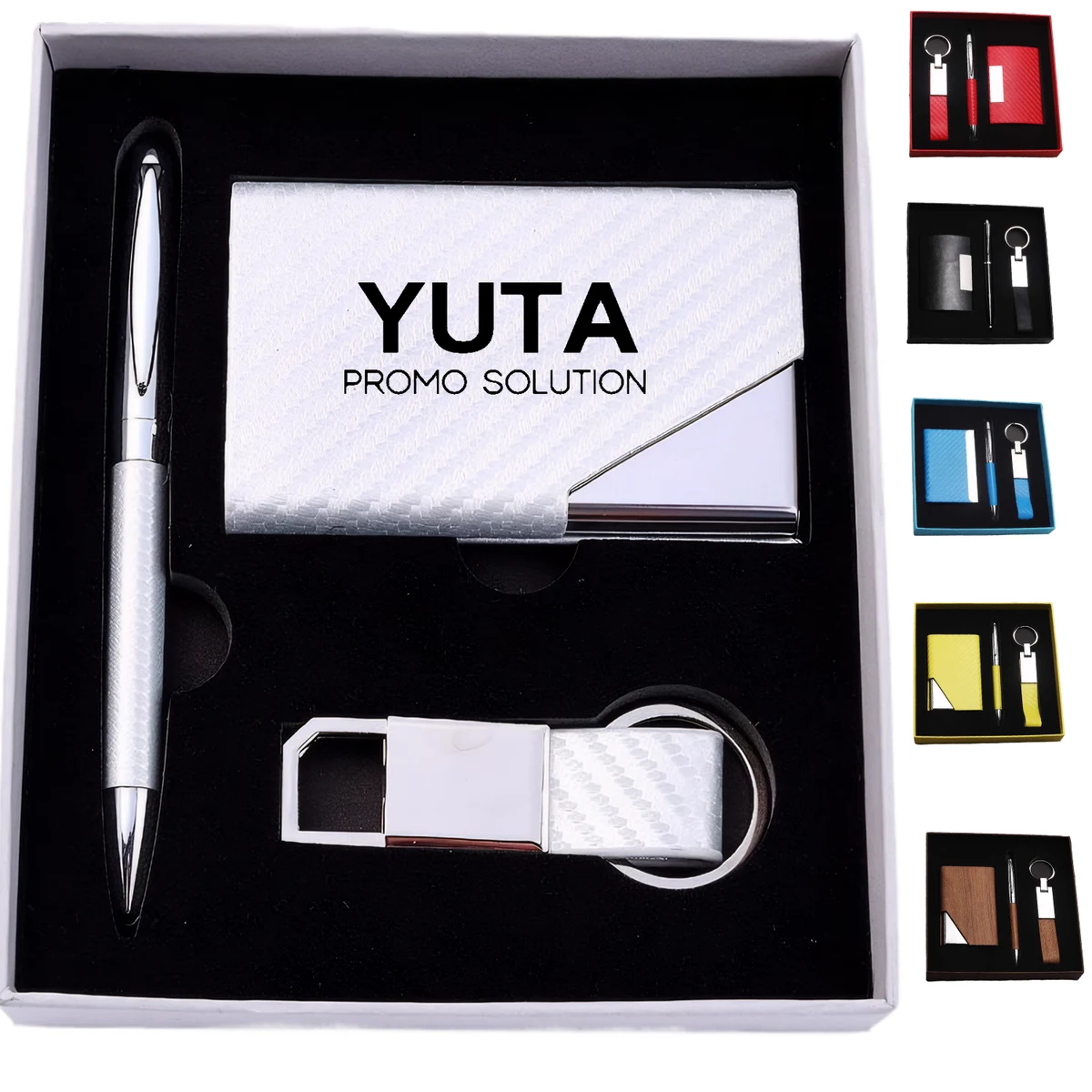 3Pcs Office Ballpoint Pen Card Case Keychain Gift Set 1