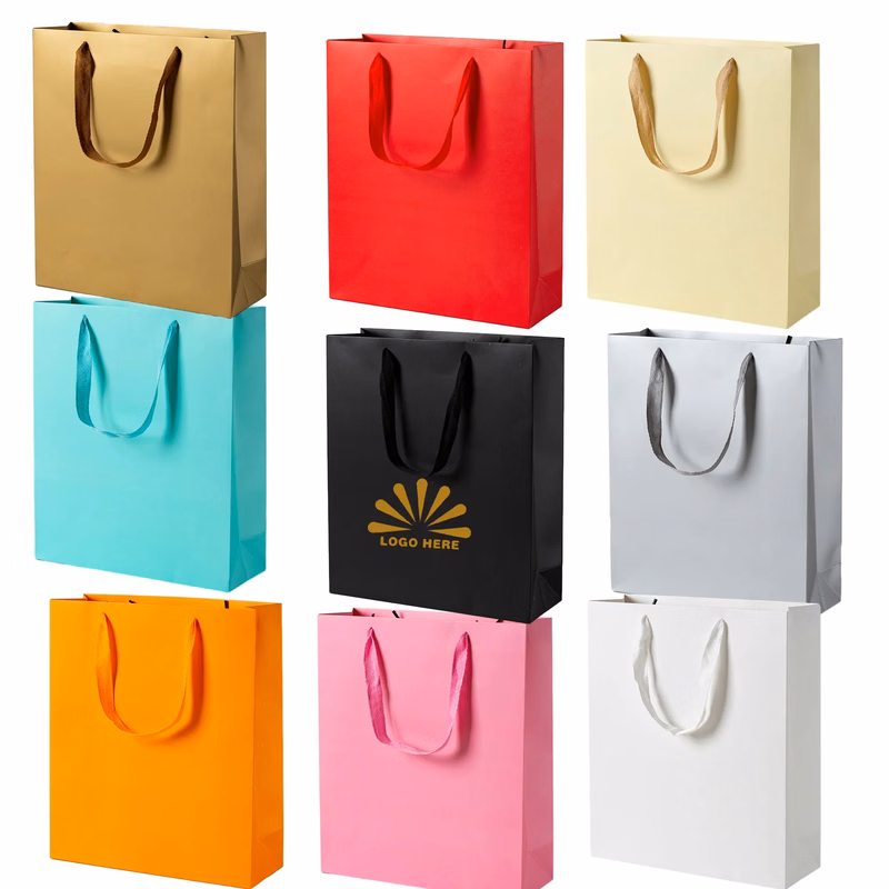 Handles Gift For Shop Packing Portable Paper Bags