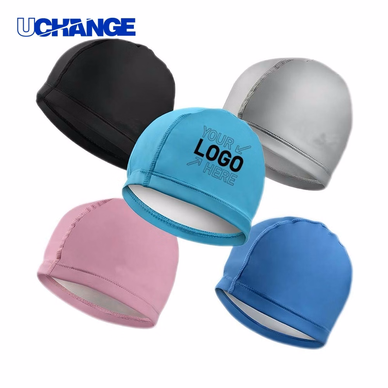 PU Waterproof Fabric Swimming Cap for Bathing