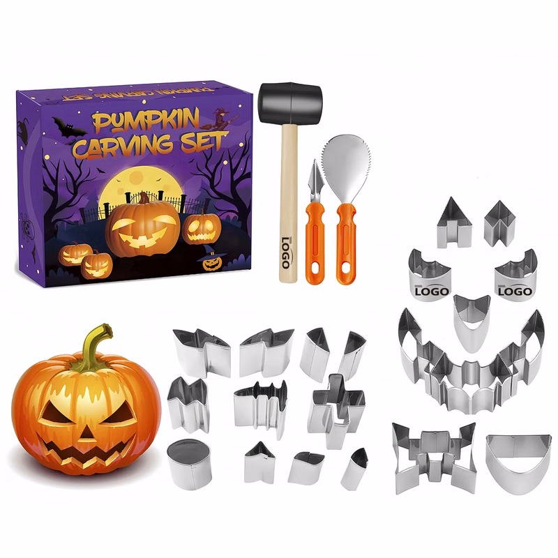 Halloween Stainless Steel Pumpkin Carving Cookie Mold Kit