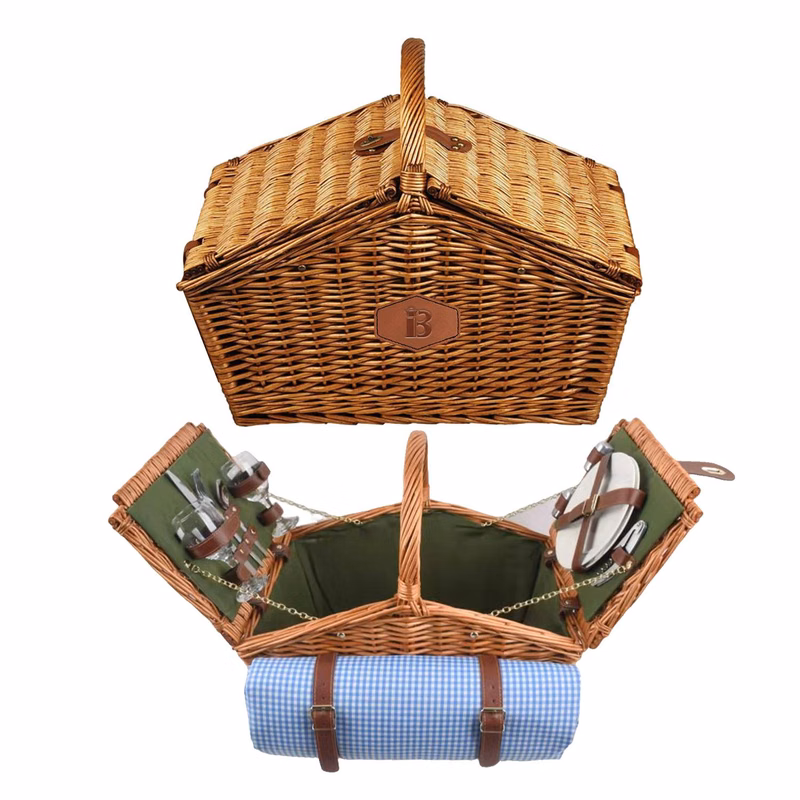 Willow Picnic Basket Set With Double Doors