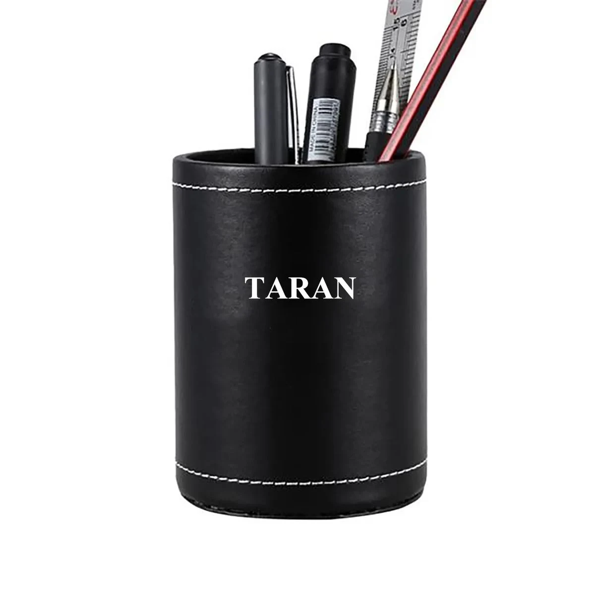 Round Leather Pen Cup 1