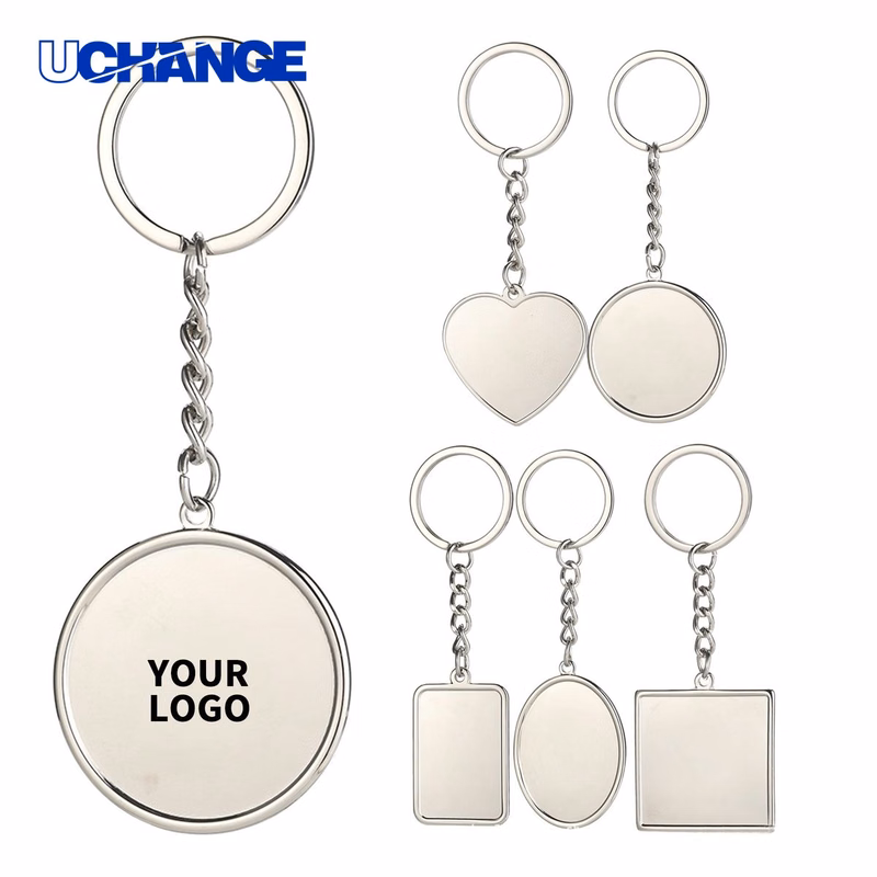 Rectangle Zinc Alloy Keychain with Smooth Finish for Branding
