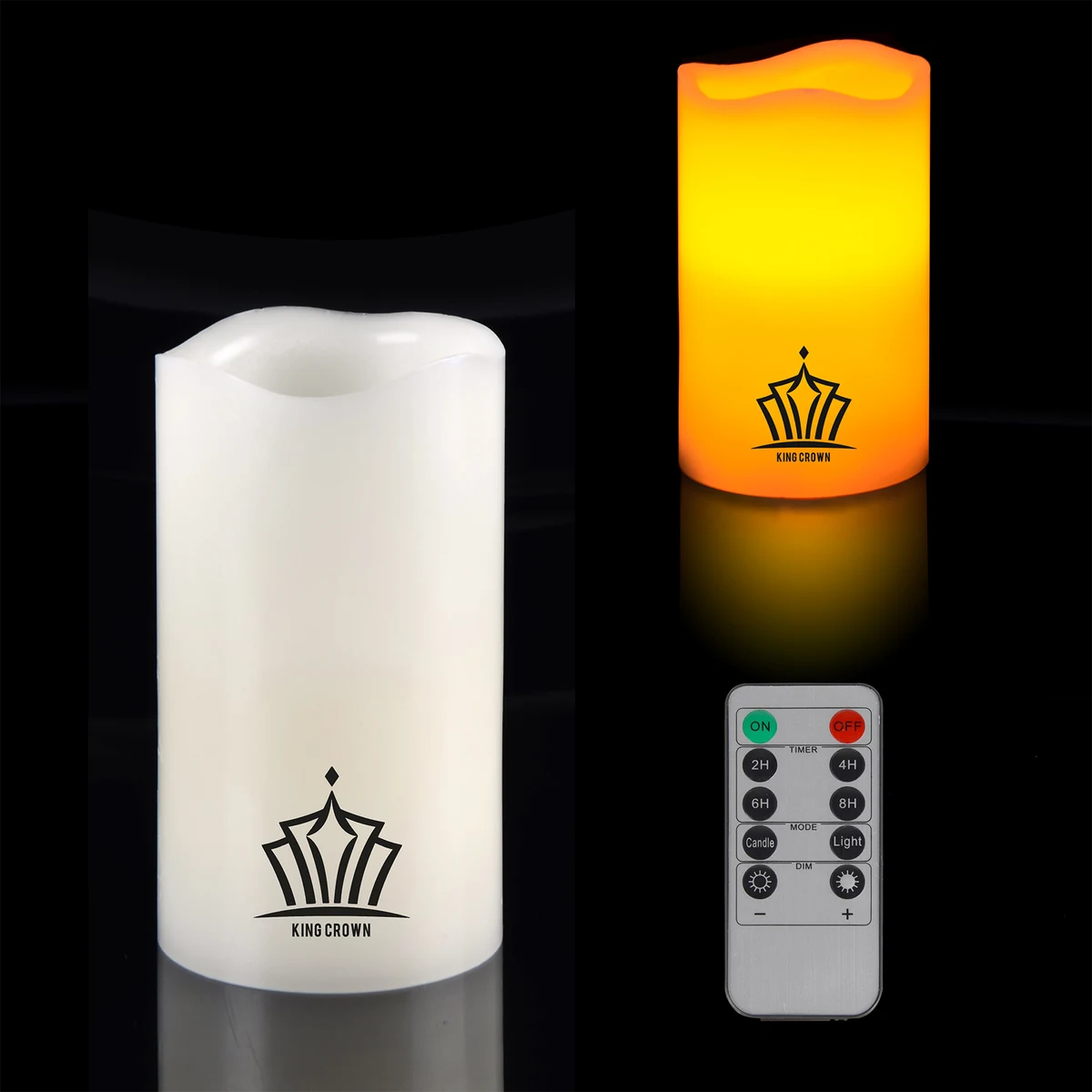 6" x 3" Flickering Luxury Faux Candle Wavy Top With Remote 1