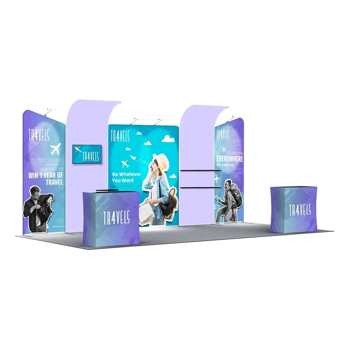 20ft Inline Trade Show Booth - Modular Fabric Display 1