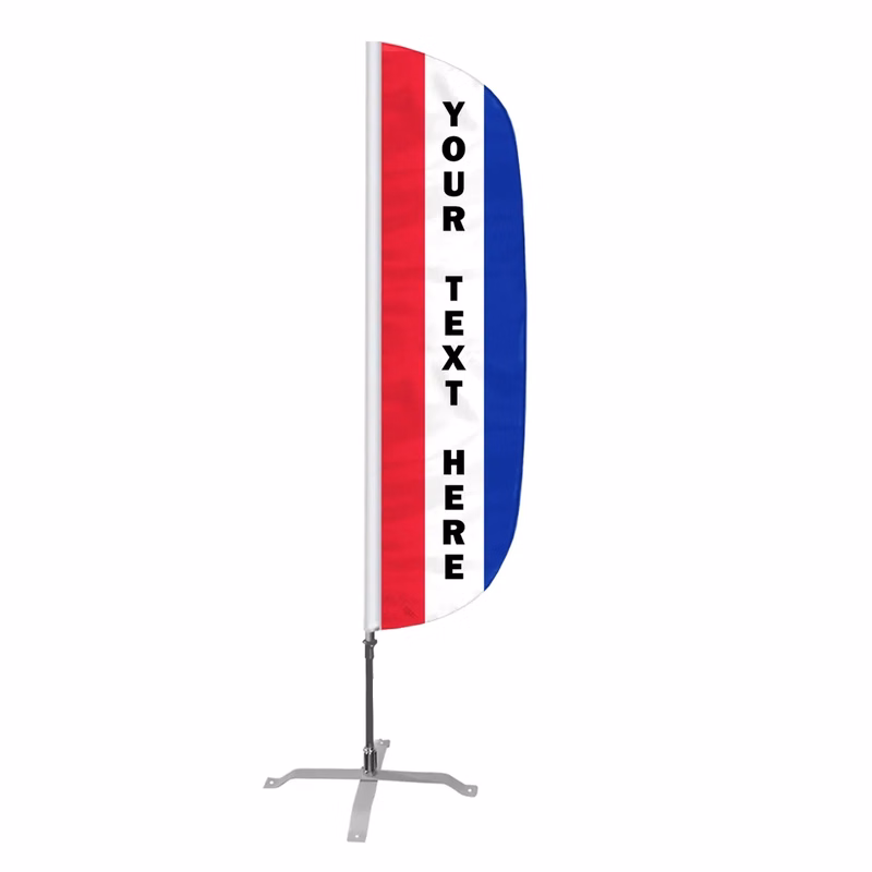 Custom Message Flag - 8' x 2' Feather (3) Vertical Stripes