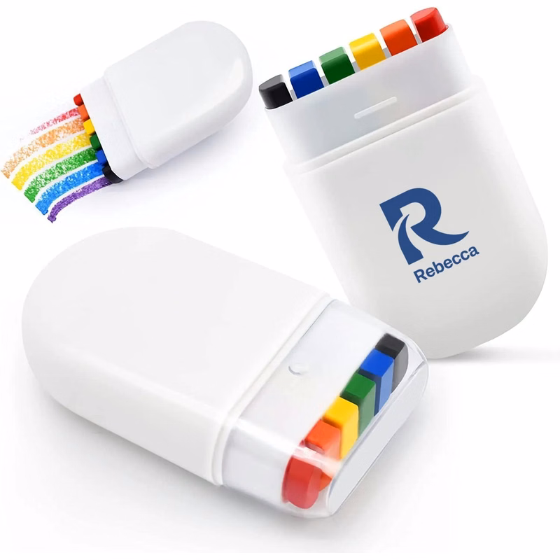 Customized 6-color rainbow stripe facial graffiti crayon