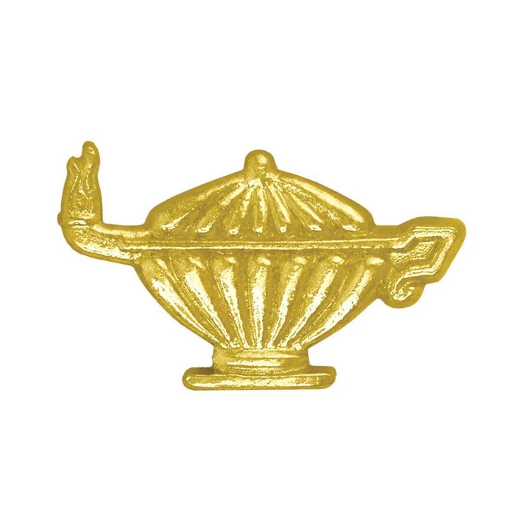 Lamp of Knowledge Bright Gold Chenille Lapel Pin 1