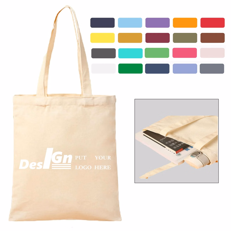 Classic Shopping Canvas Tote Bag 16"L x 14"W