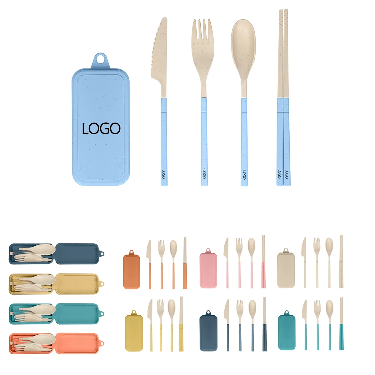 Collapsible Wheat Straw Utensil Set 1