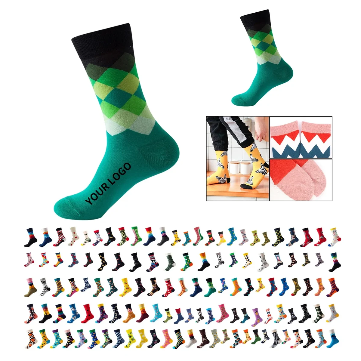 Crew Socks Cotton Jacquard 1