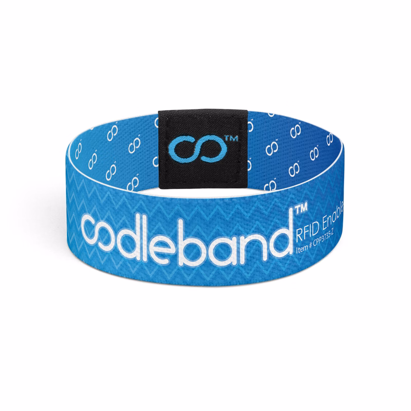 Metaband by Oodleband - 1" Elastic Wristband with Embroidered Patch and RFID or NFC Chip