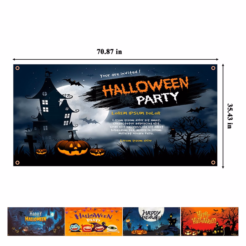 Festive Halloween Hanging Flag For Party