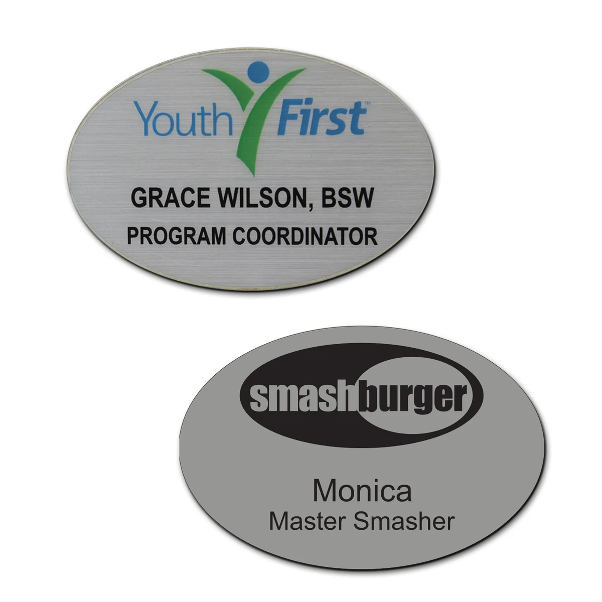 2" X 3" Full Color Plastic Oval Name Badge 1