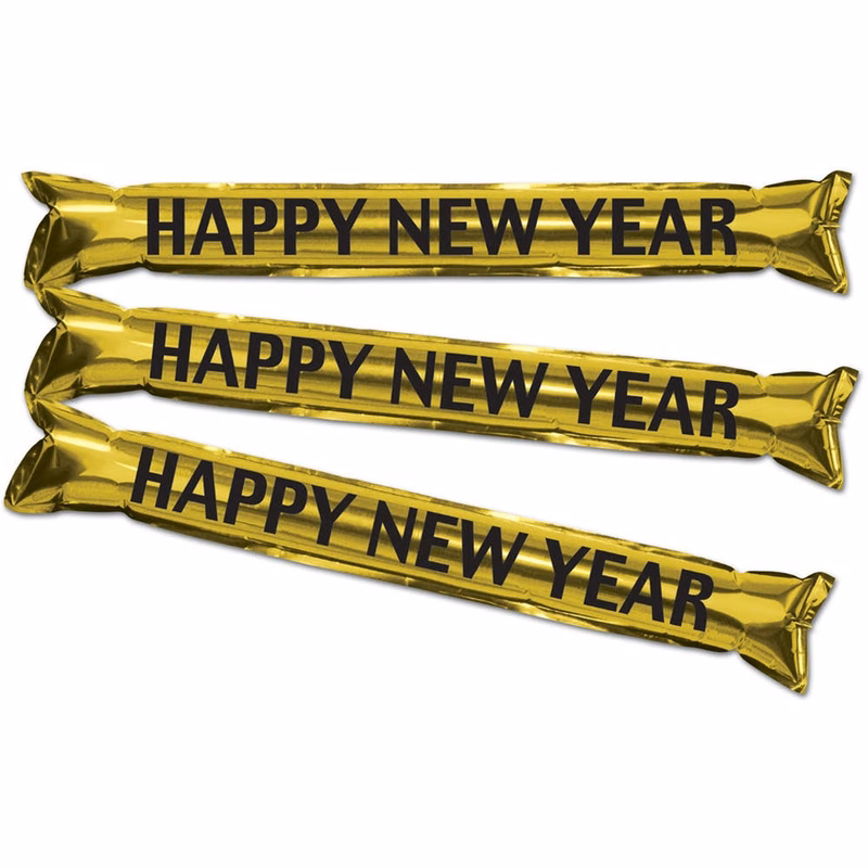 Metallic Party Sticks - Black & Gold 22"