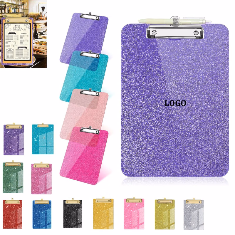 Plastic Clear Glitter Clipboard