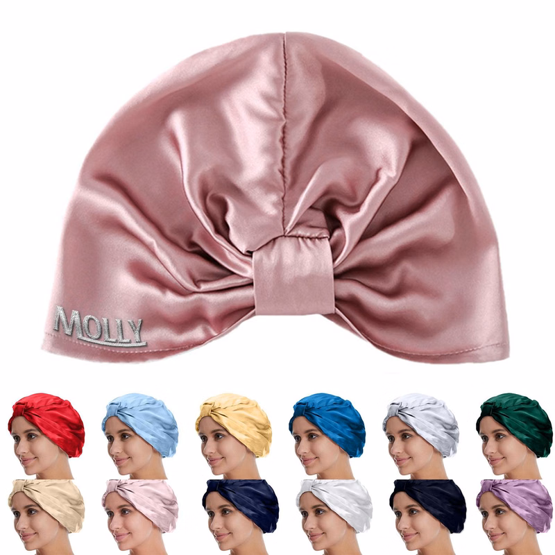 Mulberry silk turban sleep hat bonnet for woman
