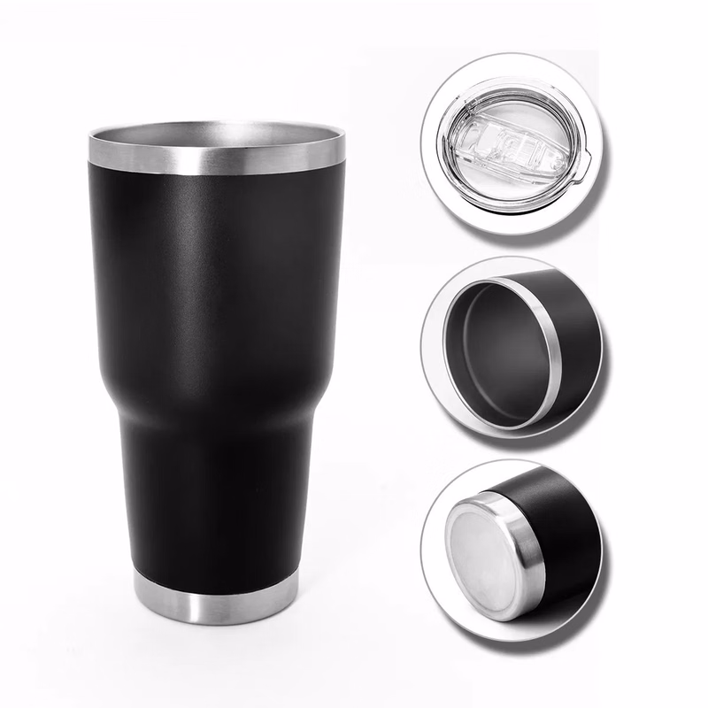 30oz Stainless Steel Ringneck Vacuum Insulated Tumbler w/Clear Lid