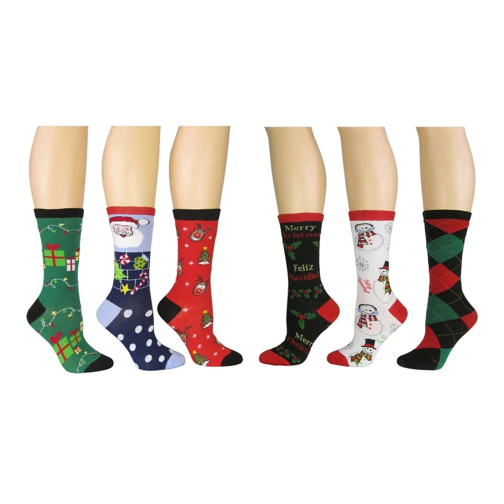 Adult Christmas Crew Socks - Size 9-11 Assorted Designs 1